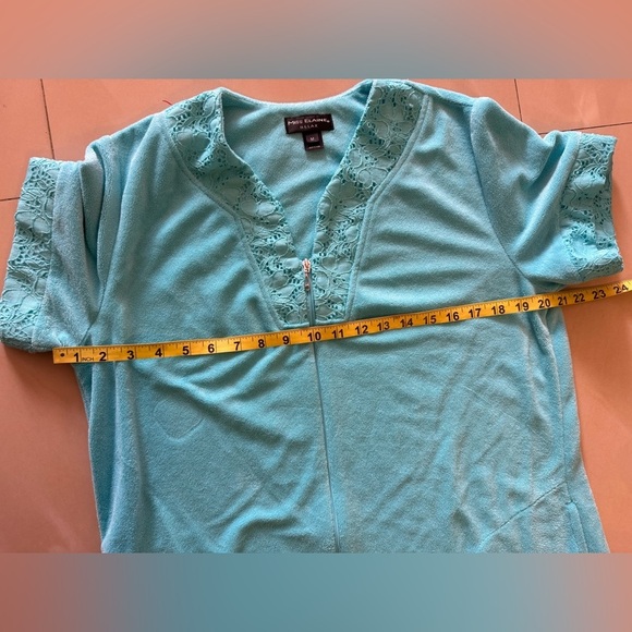 Miss Elaine Relax full Zip Front Waffle Knit Robe pocket size M - Picture 10 of 16